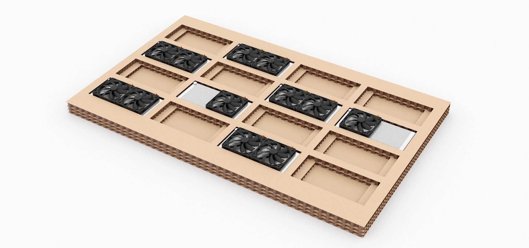 Product-specific honeycomb panel packaging solution